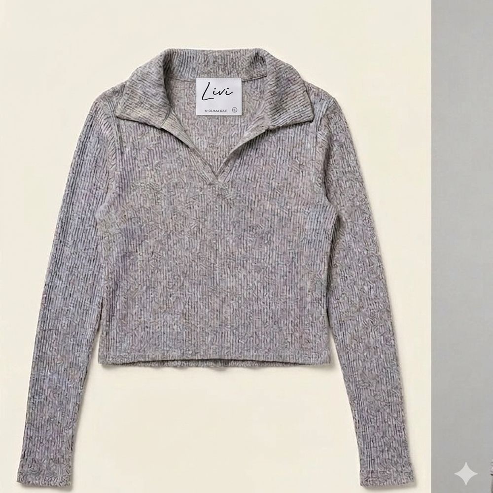Olivia Rae Women's Gray V-Neck Sweater